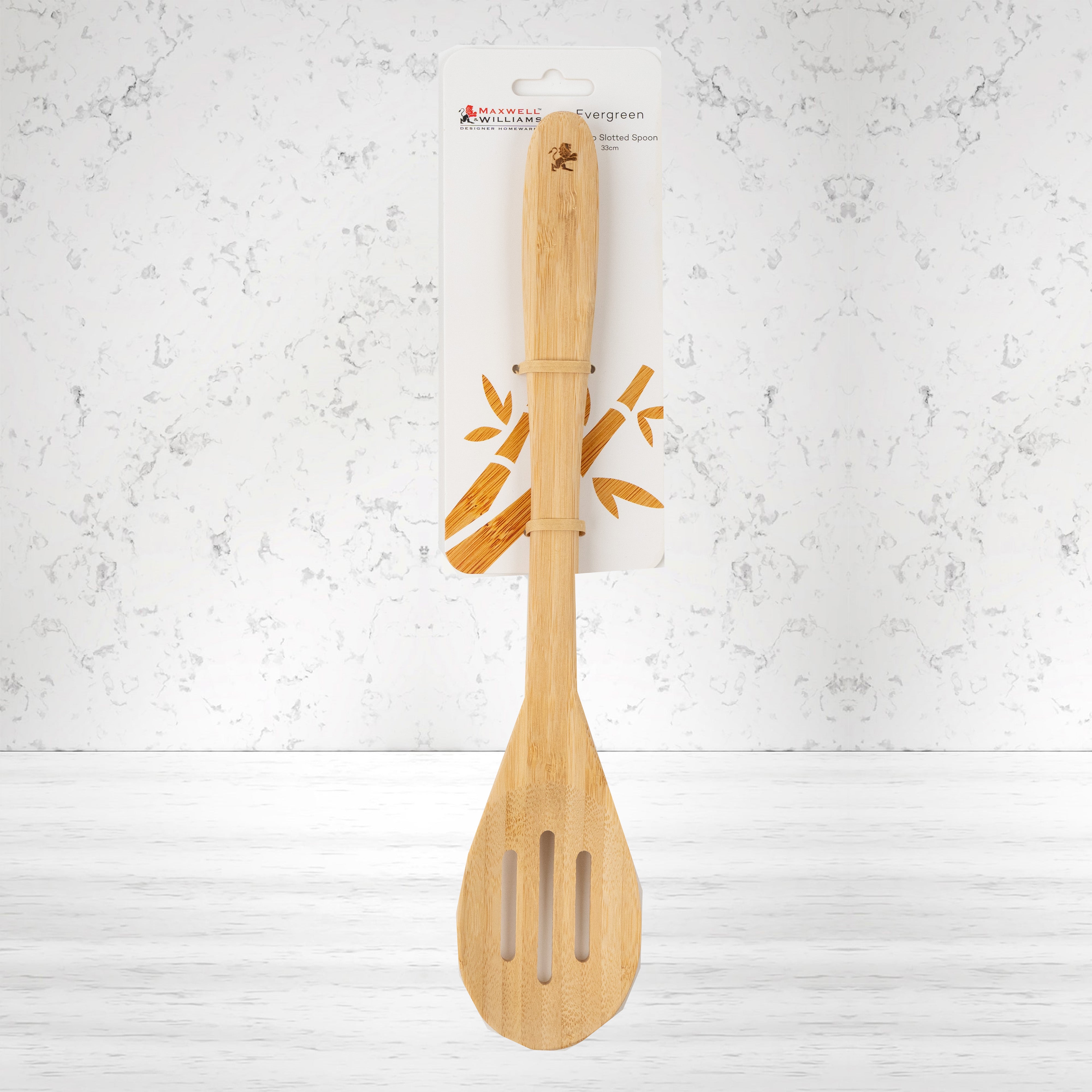 Maxwell and Williams Evergreen Bamboo Slotted Spoon 33 cm