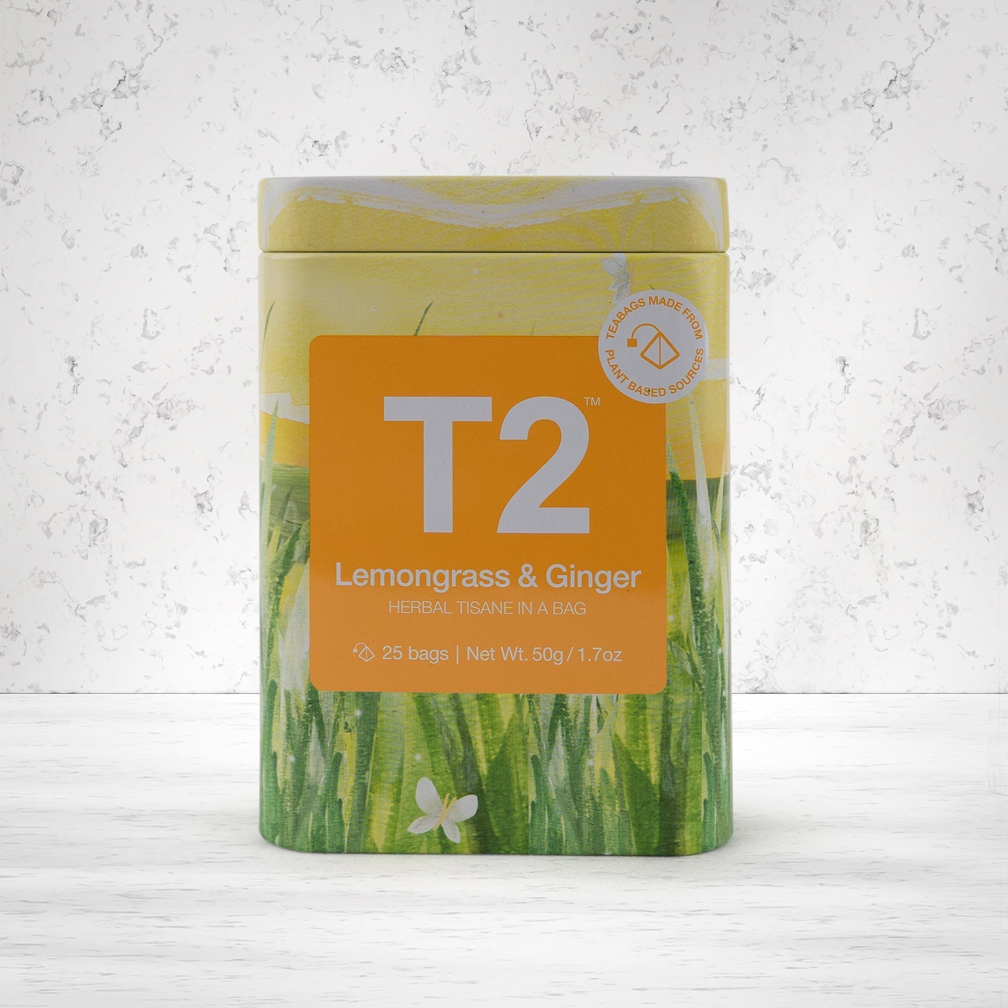 T2 Tea Lemongrass and Ginger Teabag Icon Tin 25 Teabags