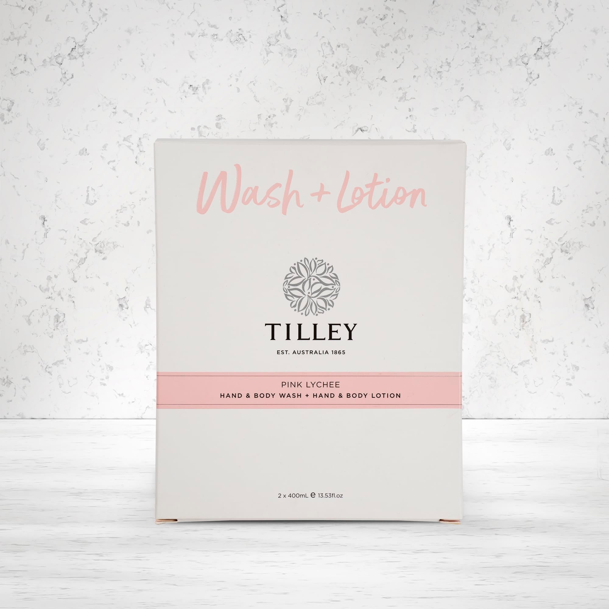 Tilley Pink Lychee Body Wash and Lotion Twin Pack 400 ml